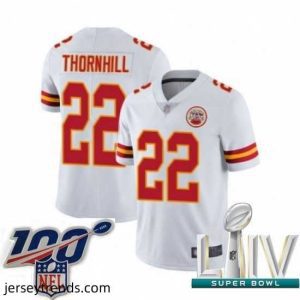 Magnificent 2020 Super Bowl LIV Kansas City Chiefs #22 Juan Thornhill White Vapor Untouchable Limited Player Football Jersey