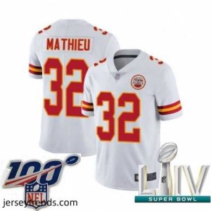 Enchanting 2020 Super Bowl LIV Kansas City Chiefs #32 Tyrann Mathieu White Vapor Untouchable Limited Player Football Jersey