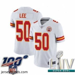 Enchanting 2020 Super Bowl LIV Kansas City Chiefs #50 Darron Lee White Vapor Untouchable Limited Player Football Jersey
