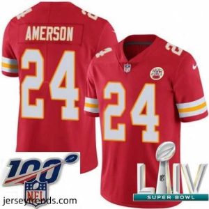 Radiant 2020 Super Bowl LIV Nike Kansas City Chiefs #24 David Amerson Red Team Color Vapor Untouchable Limited Player NFL Jersey
