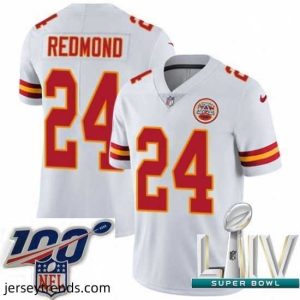 Magnificent 2020 Super Bowl LIV Nike Kansas City Chiefs #24 Will Redmond White Vapor Untouchable Limited Player NFL Jersey