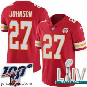 Magnificent 2020 Super Bowl LIV Nike Kansas City Chiefs #27 Larry Johnson Red Team Color Vapor Untouchable Limited Player NFL Jersey