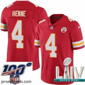 Captivating 2020 Super Bowl LIV Nike Kansas City Chiefs #4 Chad Henne Red Team Color Vapor Untouchable Limited Player NFL Jersey