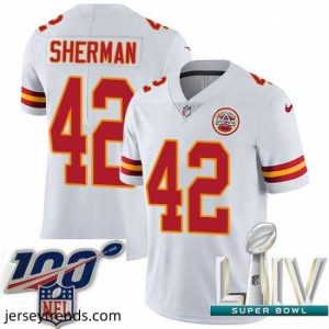 Captivating 2020 Super Bowl LIV Nike Kansas City Chiefs #42 Anthony Sherman White Vapor Untouchable Limited Player NFL Jersey