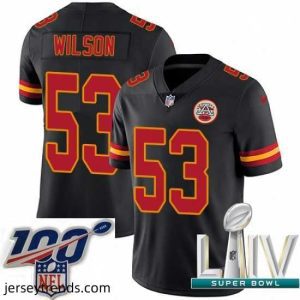 Captivating 2020 Super Bowl LIV Nike Kansas City Chiefs #53 Ramik Wilson Limited Black Rush Vapor Untouchable NFL Jersey