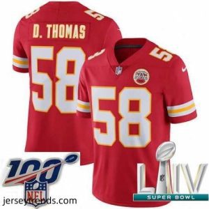 Enchanting 2020 Super Bowl LIV Nike Kansas City Chiefs #58 Derrick Thomas Red Team Color Vapor Untouchable Limited Player NFL Jersey