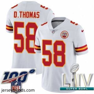 Striking 2020 Super Bowl LIV Nike Kansas City Chiefs #58 Derrick Thomas White Vapor Untouchable Limited Player NFL Jersey