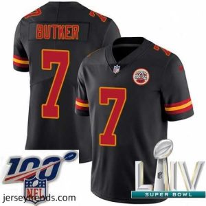 Striking 2020 Super Bowl LIV Nike Kansas City Chiefs #7 Harrison Butker Limited Black Rush Vapor Untouchable NFL Jersey