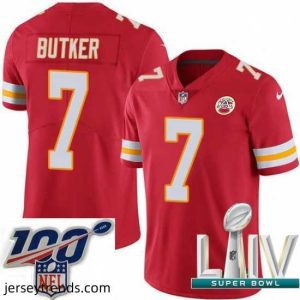 Radiant 2020 Super Bowl LIV Nike Kansas City Chiefs #7 Harrison Butker Red Team Color Vapor Untouchable Limited Player NFL Jersey