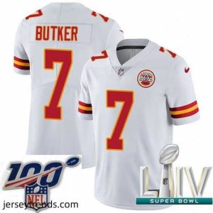 Exquisite 2020 Super Bowl LIV Nike Kansas City Chiefs #7 Harrison Butker White Vapor Untouchable Limited Player NFL Jersey