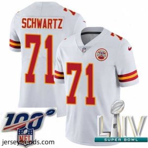 Brilliant 2020 Super Bowl LIV Nike Kansas City Chiefs #71 Mitchell Schwartz White Vapor Untouchable Limited Player NFL Jersey