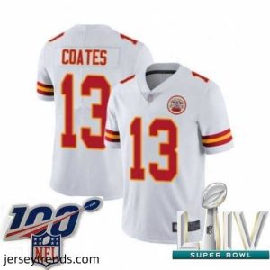 Radiant 2020 Super Bowl LIV Kansas City Chiefs #13 Sammie Coates White Vapor Untouchable Limited Player Football Jersey