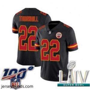 Brilliant 2020 Super Bowl LIV Kansas City Chiefs #22 Juan Thornhill Limited Black Rush Vapor Untouchable Football Jersey