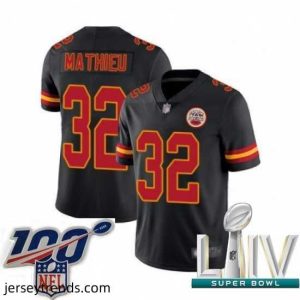 Brilliant 2020 Super Bowl LIV Kansas City Chiefs #32 Tyrann Mathieu Limited Black Rush Vapor Untouchable Football Jersey