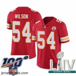 Captivating 2020 Super Bowl LIV Kansas City Chiefs #54 Damien Wilson Red Team Color Vapor Untouchable Limited Player Football Jersey
