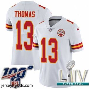 Striking 2020 Super Bowl LIV Nike Kansas City Chiefs #13 De'Anthony Thomas White Vapor Untouchable Limited Player NFL Jersey