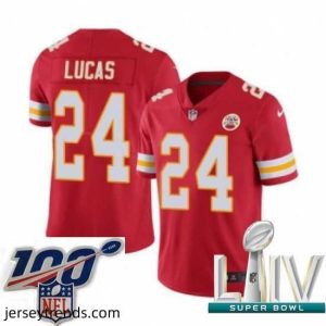 Enchanting 2020 Super Bowl LIV Nike Kansas City Chiefs #24 Jordan Lucas Red Team Color Vapor Untouchable Limited Player NFL Jersey