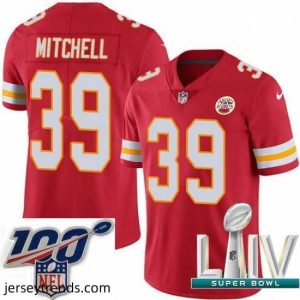 Striking 2020 Super Bowl LIV Nike Kansas City Chiefs #39 Terrance Mitchell Red Team Color Vapor Untouchable Limited Player NFL Jersey