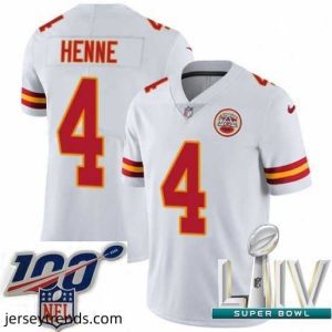 Radiant 2020 Super Bowl LIV Nike Kansas City Chiefs #4 Chad Henne White Vapor Untouchable Limited Player NFL Jersey
