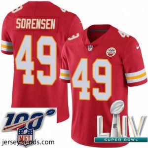 Striking 2020 Super Bowl LIV Nike Kansas City Chiefs #49 Daniel Sorensen Red Team Color Vapor Untouchable Limited Player NFL Jersey