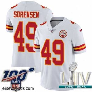 Captivating 2020 Super Bowl LIV Nike Kansas City Chiefs #49 Daniel Sorensen White Vapor Untouchable Limited Player NFL Jersey