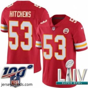 Striking 2020 Super Bowl LIV Nike Kansas City Chiefs #53 Anthony Hitchens Red Team Color Vapor Untouchable Limited Player NFL Jersey