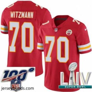 Striking 2020 Super Bowl LIV Nike Kansas City Chiefs #70 Bryan Witzmann Red Team Color Vapor Untouchable Limited Player NFL Jersey