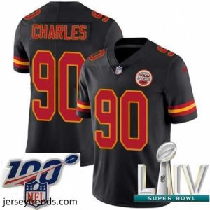 Radiant 2020 Super Bowl LIV Nike Kansas City Chiefs #90 Stefan Charles Limited Black Rush Vapor Untouchable NFL Jersey