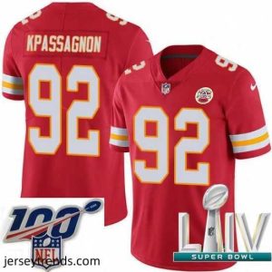 Striking 2020 Super Bowl LIV Nike Kansas City Chiefs #92 Tanoh Kpassagnon Red Team Color Vapor Untouchable Limited Player NFL Jersey