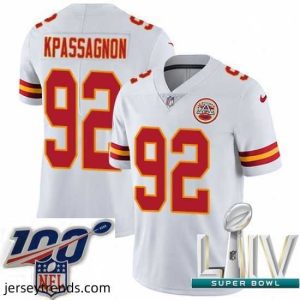 Magnificent 2020 Super Bowl LIV Nike Kansas City Chiefs #92 Tanoh Kpassagnon White Vapor Untouchable Limited Player NFL Jersey