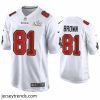 Suave Antonio Brown Buccaneers White Super Bowl Lv Game Fashion Jersey