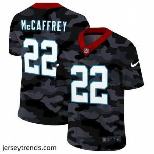 Captivating Carolina Panthers 22 Christian McCaffrey Nike 2020 Black CAMO Vapor Untouchable Limited Stitched NFL Jersey