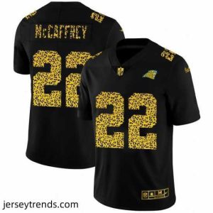Enchanting Carolina Panthers 22 Christian McCaffrey Nike Leopard Print Fashion Vapor Limited NFL Jersey Black