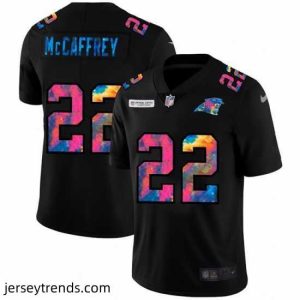 Radiant Carolina Panthers 22 Christian McCaffrey Nike Multi Color Black 2020 NFL Crucial Catch Vapor Untouchable Limited Jersey