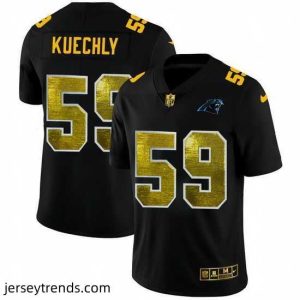 Exquisite Carolina Panthers 59 Luke Kuechly Black Nike Golden Sequin Vapor Limited NFL Jersey