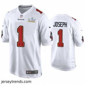 Striking Greg Joseph Buccaneers White Super Bowl Lv Game Fashion Jersey