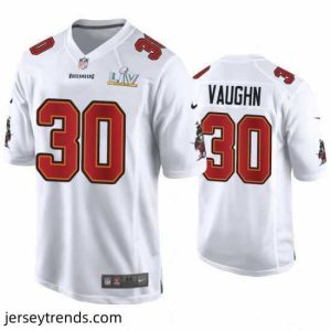Exquisite Ke'Shawn Vaughn Buccaneers White Super Bowl Lv Game Fashion Jersey