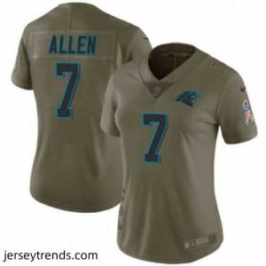 Captivating Kyle Allen Womens Carolina Panthers Nike 2017 Salute to Service Jersey Limited Green