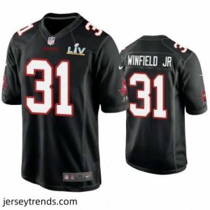Suave Antoine Winfield Jr. Buccaneers Black Super Bowl Lv Game Fashion Jersey