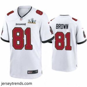 Captivating Antonio Brown Buccaneers White Super Bowl Lv Game Jersey