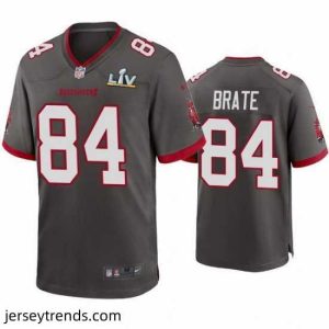 Suave Cameron Brate Buccaneers Pewter Super Bowl Lv Game Jersey