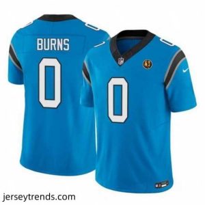 Captivating Carolina Panthers 0 Brian Burns Blue 2023 F.U.S.E  With John Madden Patch Vapor Limited Stitched Football Jersey