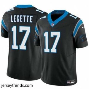 Radiant Carolina Panthers 17 Xavier Legette Black 2024 F.U.S.E  Vapor Limited Stitched Football Jersey