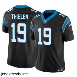 Captivating Carolina Panthers 19 Adam Thielen Black 2023 F.U.S.E  Vapor Untouchable Stitched Football Jersey