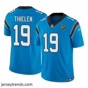 Exquisite Carolina Panthers 19 Adam Thielen Blue 2023 F.U.S.E  With John Madden Patch Vapor Limited Stitched Football Jersey