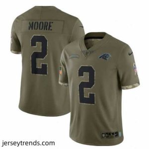 Captivating Carolina Panthers 2 D  Moore Olive 2022 Salute To Service Limited Stitched Jersey