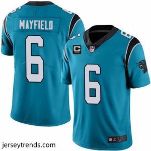 Suave Carolina Panthers 2022 #6 Baker Mayfield Blue With 3-star C Patch Vapor Untouchable Limited Stitched Jersey
