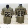 Captivating Carolina Panthers 22 Christian McCaffrey Olive 2022 Salute To Service Limited Stitched Jersey