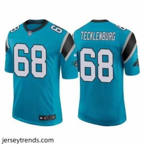 Exquisite Carolina Panthers 68 Sam Tecklenburg 2022 Blue Stitched Game Jersey