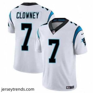 Radiant Carolina Panthers 7 Jadeveon Clowney White Vapor Limited Stitched Football Jersey